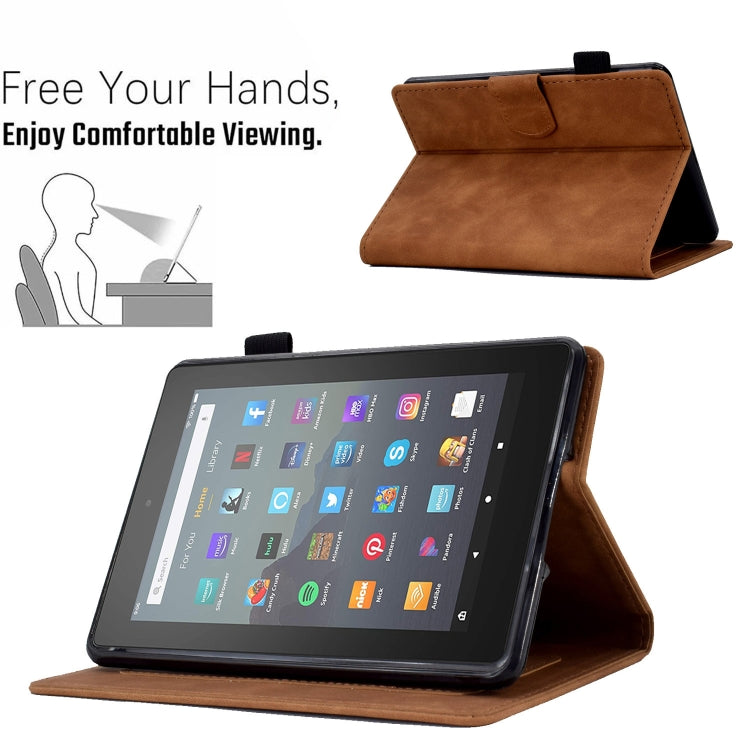 For Amazon Kindle Youth Version 2022 Embossed Smile Flip Tablet Leather Smart Case(Brown)