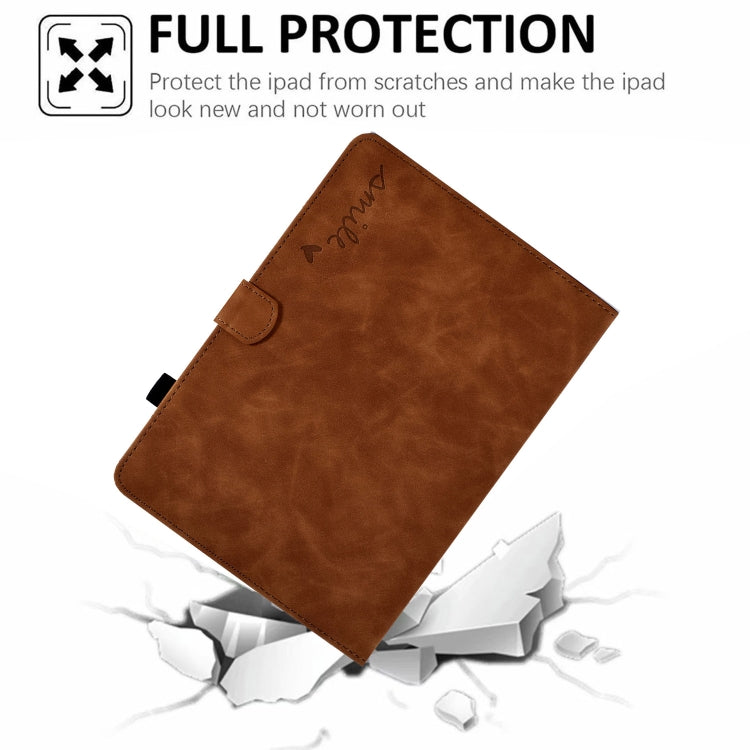 For Amazon Kindle Youth Version 2022 Embossed Smile Flip Tablet Leather Smart Case(Brown)