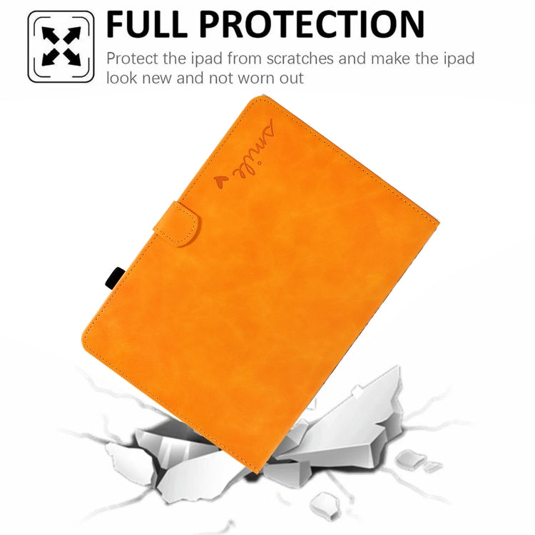 For Amazon Kindle Youth Version 2022 Embossed Smile Flip Tablet Leather Smart Case(Khaki)