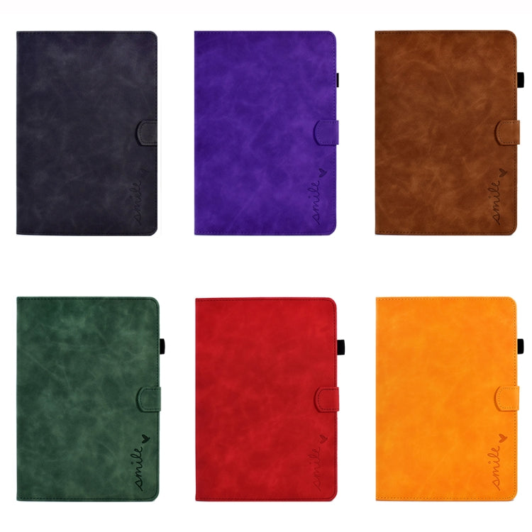 For Amazon Kindle Youth Version 2022 Embossed Smile Flip Tablet Leather Smart Case(Black)