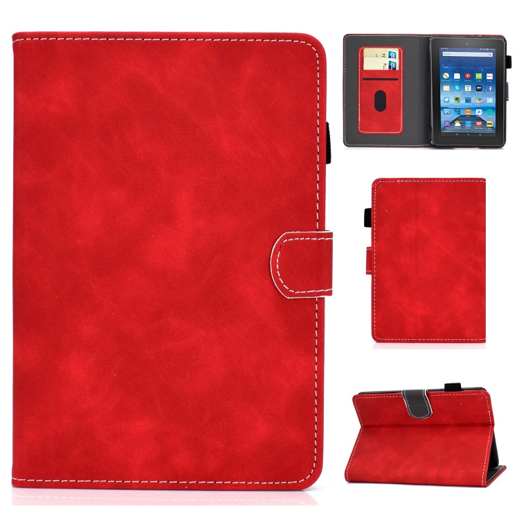 For Amazon Kindle Youth Version 2022 Cowhide Texture Smart Leather Tablet Case(Red)