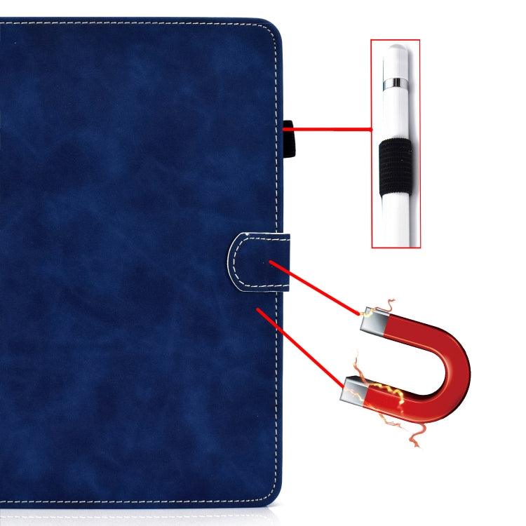 For Amazon Kindle Youth Version 2022 Cowhide Texture Smart Leather Tablet Case(Blue)