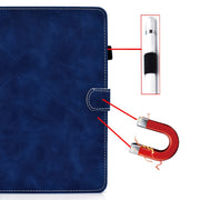 For Amazon Kindle Youth Version 2022 Cowhide Texture Smart Leather Tablet Case(Blue)