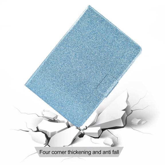 For Amazon Kindle Youth Version 2022 Varnish Glitter Powder Smart Leather Tablet Case(Blue)
