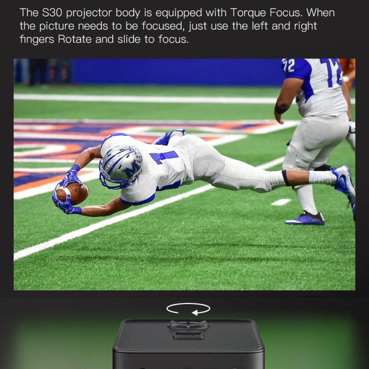S30 Android System HD Portable WiFi Mobile Projector, Plug Type:UK Plug(Black)