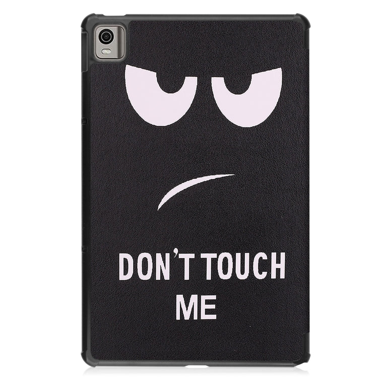 For Nokia T21 Custer Painted 3-Fold Holder Leather Smart Tablet Case(Big Eye Me)
