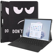 For Microsoft Surface Pro 9 Custer Painted 3-Fold Holder Leather Tablet Case(Big Eye Me)