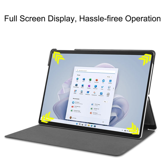 For Microsoft Surface Pro 9 Custer Painted 3-Fold Holder Leather Tablet Case(Big Eye Me)