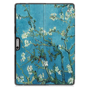 For Microsoft Surface Pro 9 Custer Painted 3-Fold Holder Leather Tablet Case(Apricot Flower)