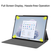 For Microsoft Surface Pro 9 Custer Pure Color Holder Leather Tablet Case(Dark Blue)
