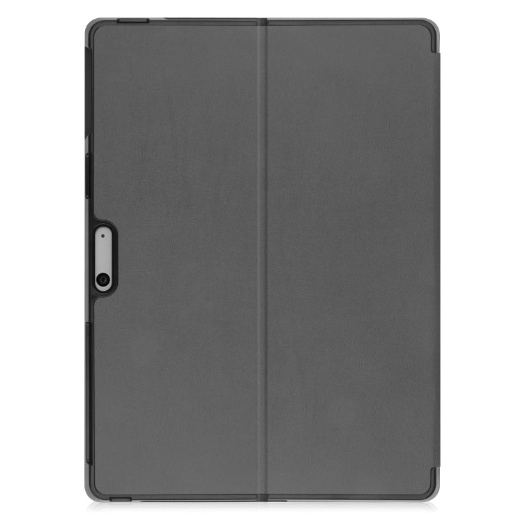 For Microsoft Surface Pro 9 Custer Pure Color Holder Leather Tablet Case(Grey)