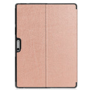 For Microsoft Surface Pro 9 Custer Pure Color Holder Leather Tablet Case(Rose Gold)