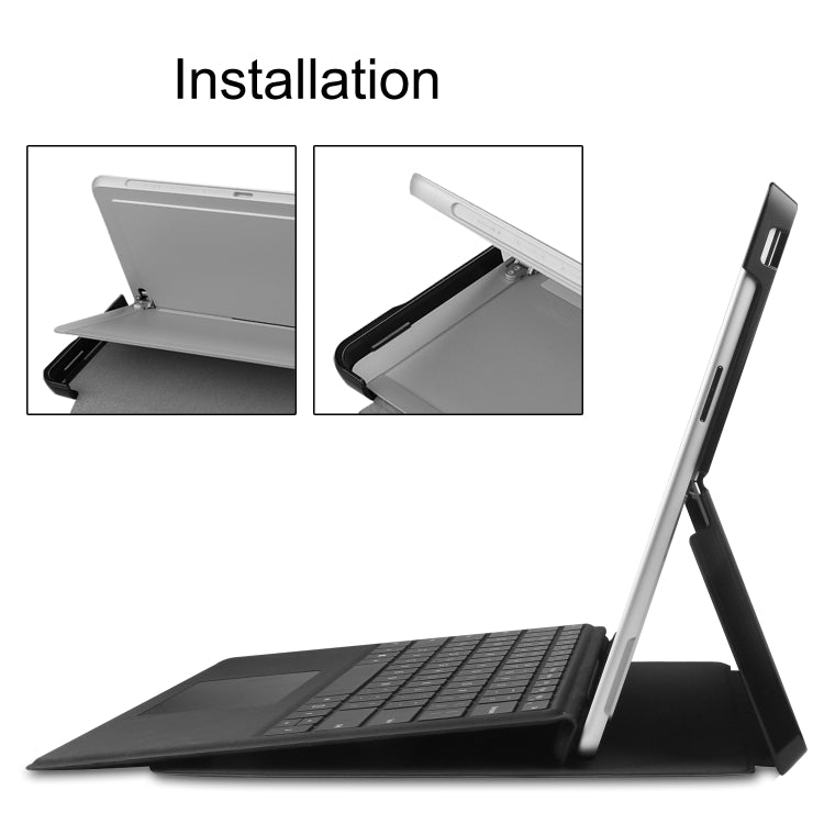 For Microsoft Surface Pro 9 Custer Pure Color Holder Leather Tablet Case(Rose Gold)