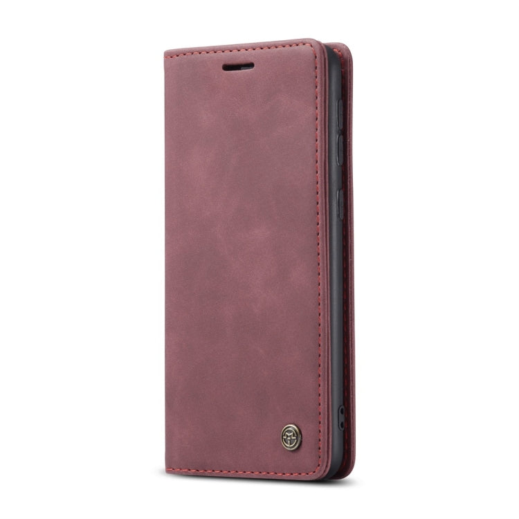 For Galaxy M31 CaseMe-013 Multifunctional Horizontal Flip Leather Case with Card Slot & Holder & Wallet(Wine Red)