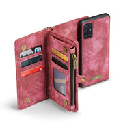 For Samsung Galaxy A51 CaseMe-008 Detachable Multifunctional Flip Leather Phone Case(Red)