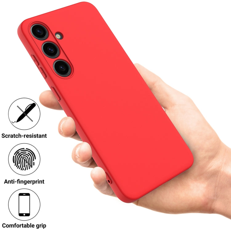 For Samsung Galaxy S24 5G Solid Color Liquid Silicone Dropproof Full Coverage Phone Case(Red)