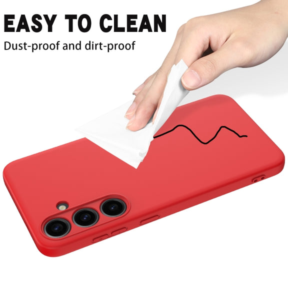 For Samsung Galaxy S24 5G Solid Color Liquid Silicone Dropproof Full Coverage Phone Case(Red)