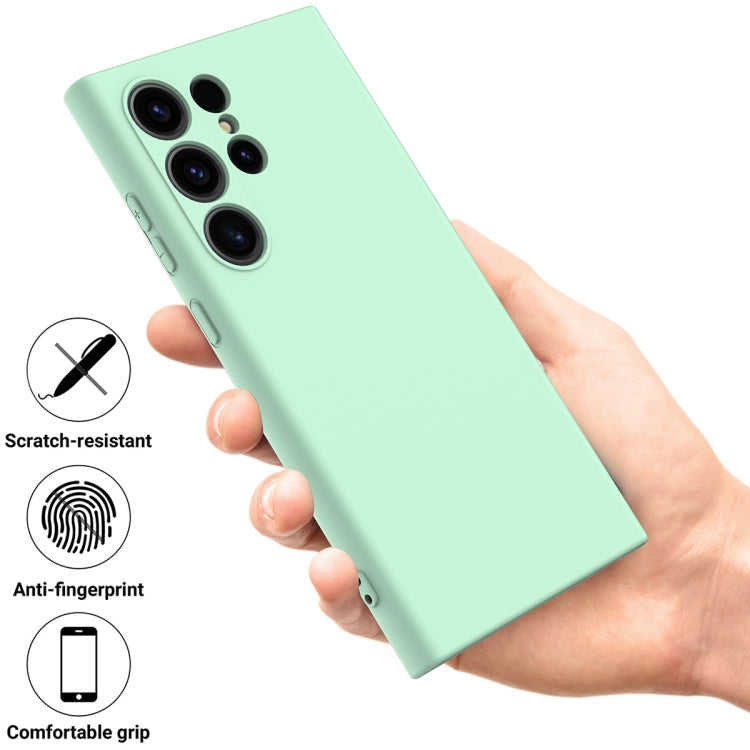 For Samsung Galaxy S24 Ultra 5G Solid Color Liquid Silicone Dropproof Full Coverage Phone Case(Green)