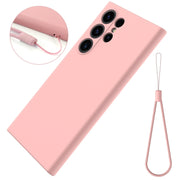 For Samsung Galaxy S24 Ultra 5G Solid Color Liquid Silicone Dropproof Full Coverage Phone Case(Pink)