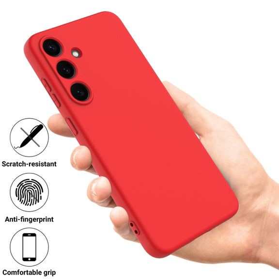 For Samsung Galaxy S25 5G Solid Color Liquid Silicone Dropproof Full Coverage Phone Case(Red)