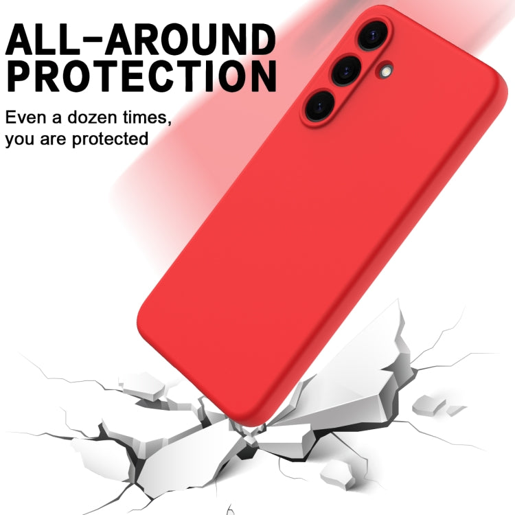 For Samsung Galaxy S25 5G Solid Color Liquid Silicone Dropproof Full Coverage Phone Case(Red)