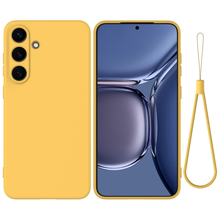 For Samsung Galaxy S25 5G Color Liquid Silicone Phone Case(Yellow)