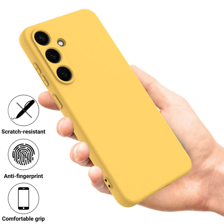 For Samsung Galaxy S25 5G Color Liquid Silicone Phone Case(Yellow)