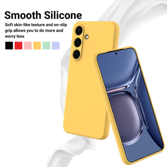 For Samsung Galaxy S25 5G Color Liquid Silicone Phone Case(Yellow)