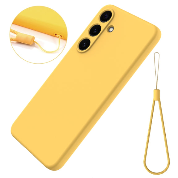 For Samsung Galaxy S25 5G Color Liquid Silicone Phone Case(Yellow)