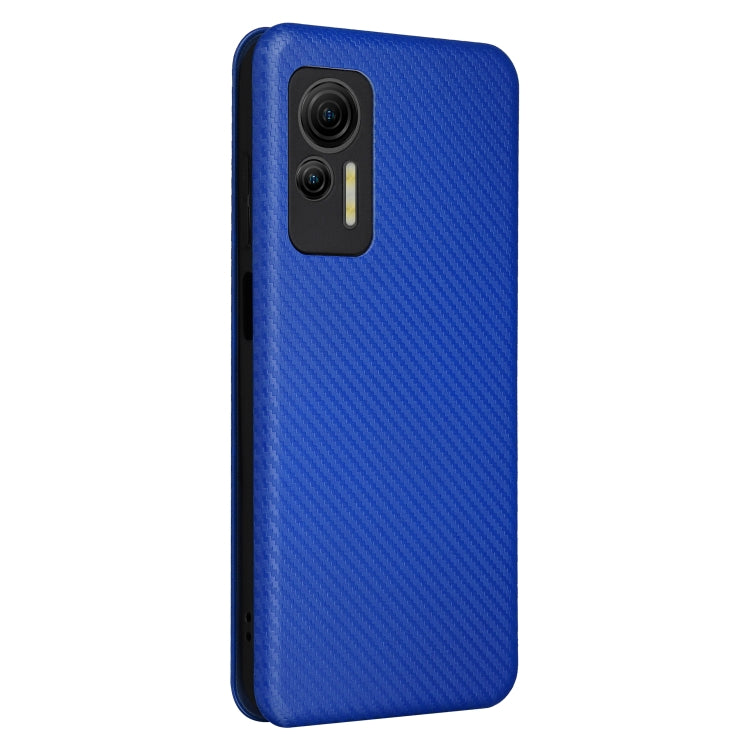 For Ulefone Note 14 Carbon Fiber Texture Flip Leather Phone Case(Blue)