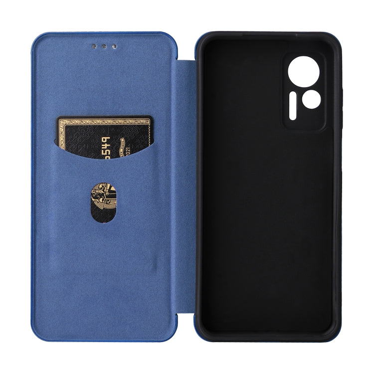 For Ulefone Note 14 Carbon Fiber Texture Flip Leather Phone Case(Blue)