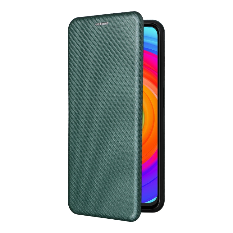For Ulefone Note 14 Carbon Fiber Texture Flip Leather Phone Case(Green)
