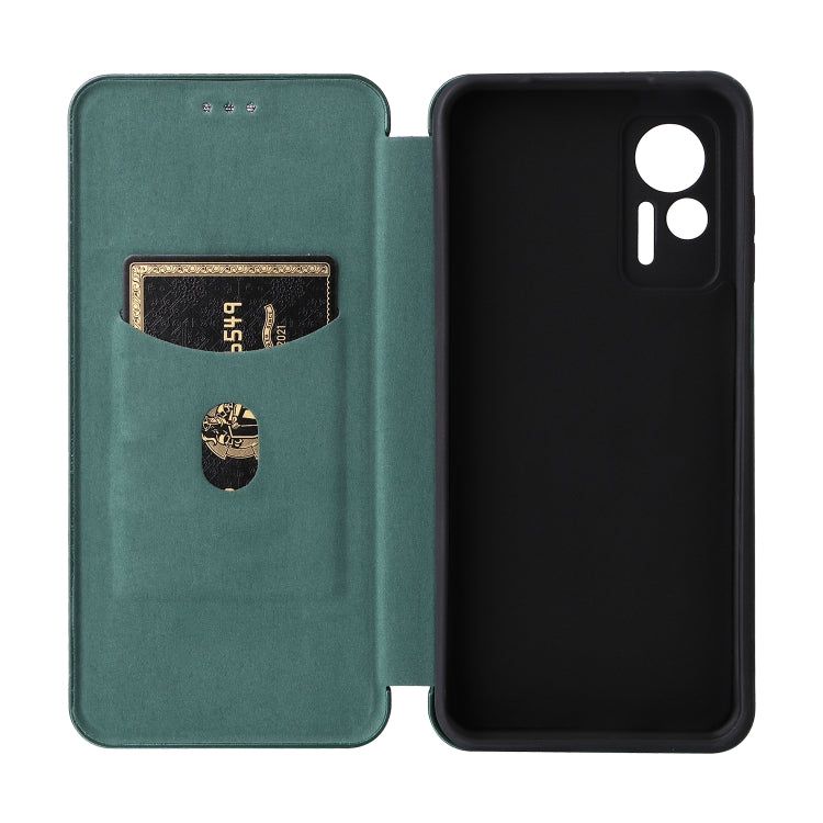 For Ulefone Note 14 Carbon Fiber Texture Flip Leather Phone Case(Green)
