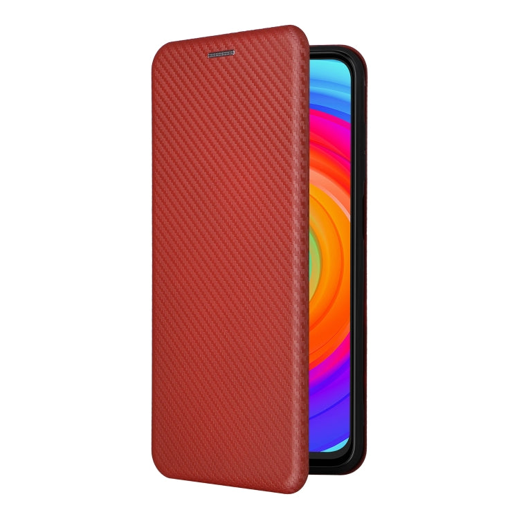 For Ulefone Note 14 Carbon Fiber Texture Flip Leather Phone Case(Brown)