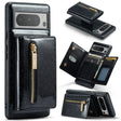 For Google Pixel 8 Pro DG.MING M3 Series Glitter Powder Card Bag Leather Case(Black) - Google Cases by DG.MING | Online Shopping South Africa | PMC TechLife | Buy Now Pay Later Mobicred