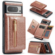For Google Pixel 8 Pro DG.MING M3 Series Glitter Powder Card Bag Leather Case(Rose Gold) - Google Cases by DG.MING | Online Shopping South Africa | PMC TechLife | Buy Now Pay Later Mobicred