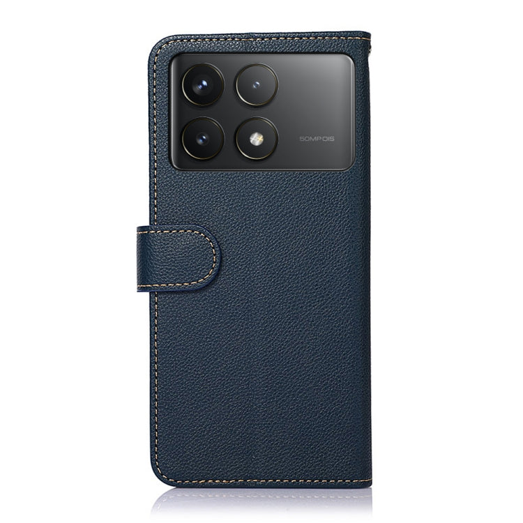 For Xiaomi Redmi K70 5G / K70 Pro 5G KHAZNEH Litchi Texture Leather RFID Phone Case(Blue)