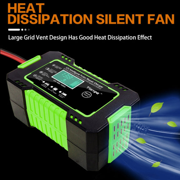 Motorcycle / Car Battery Smart Charger with LCD Screen, Plug Type:UK Plug
