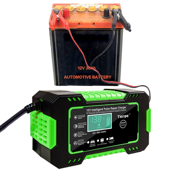 Motorcycle / Car Battery Smart Charger with LCD Screen, Plug Type:US Plug