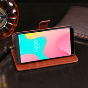 For Wiko Y60 idewei Crazy Horse Texture Horizontal Flip Leather Case with Holder & Card Slots & Wallet(Brown)