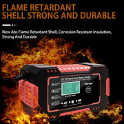 Motorcycle / Car Battery Smart Charger with LCD Creen, Plug Type:US Plug(Red)
