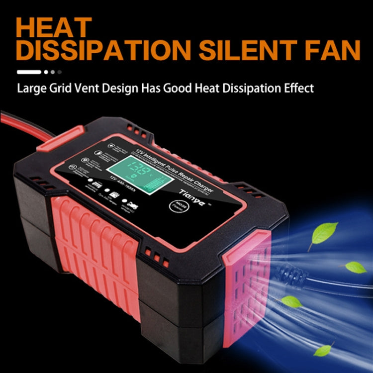 Motorcycle / Car Battery Smart Charger with LCD Creen, Plug Type:US Plug(Red)