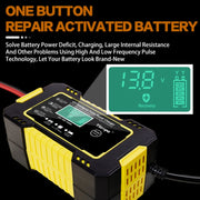 Motorcycle / Car Battery Smart Charger with LCD Creen, Plug Type:AU Plug(Yellow)