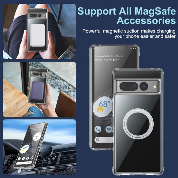 For Google Pixel 7 Transparent Frosted MagSafe Phone Case