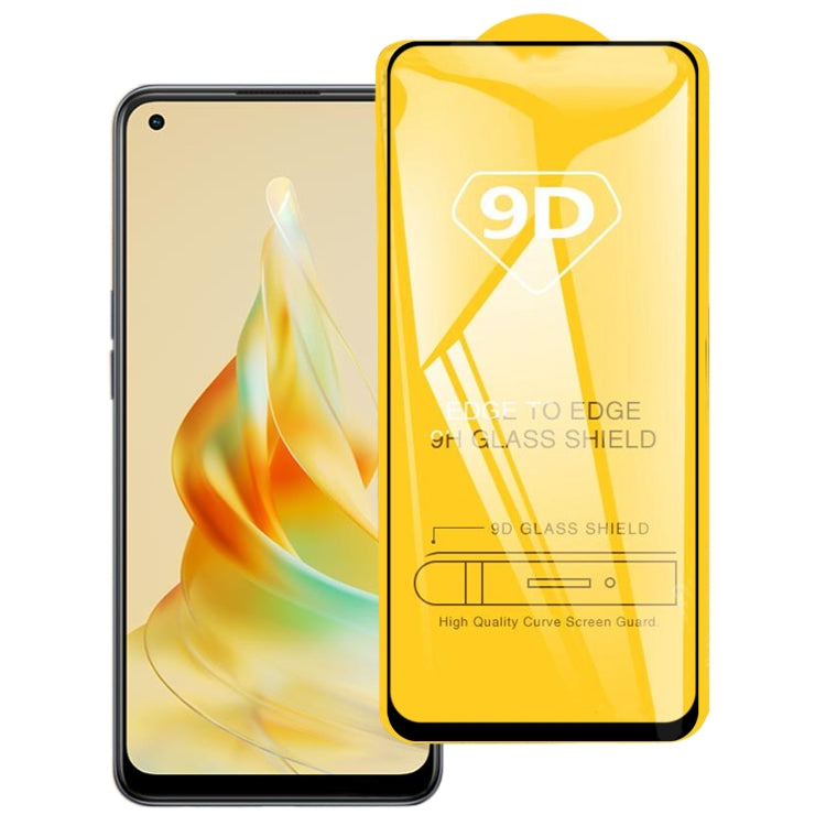 For OPPO Reno8 T 4G 9D Full Glue Full Screen Tempered Glass Film