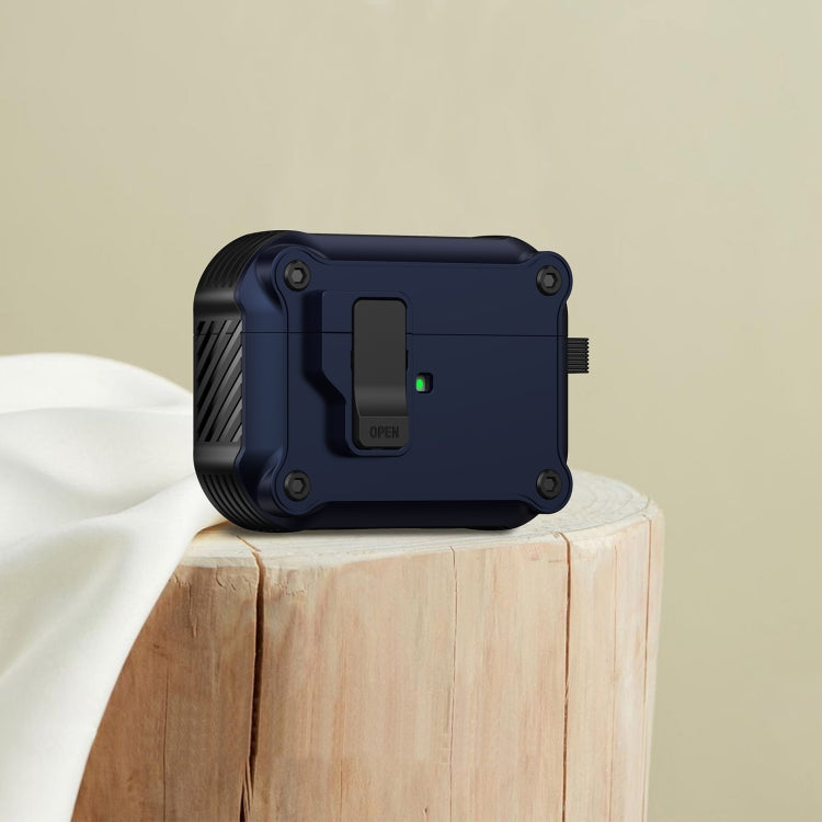 For AirPods Pro Eagle Shockproof Earphone Protective Case with Switch(Royal Blue)