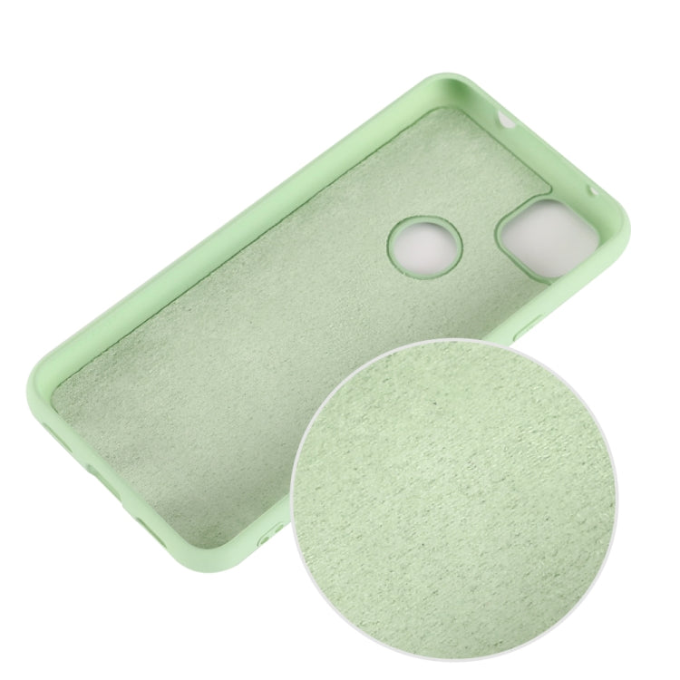 For Google Pixel 4a Pure Color Liquid Silicone Shockproof Full Coverage Case(Green)