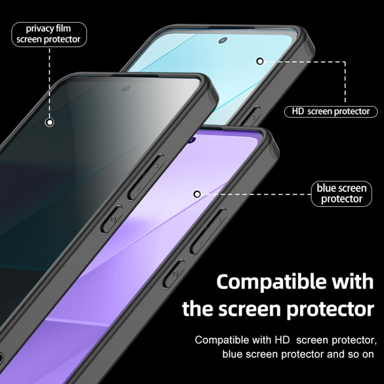 For Xiaomi Redmi Note 13 Pro Armor Clear TPU Hard PC Phone Case(Matte Black)