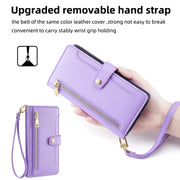 For Huawei Nova 10 SE Sheep Texture Cross-body Zipper Wallet Leather Phone Case(Purple)
