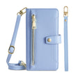 For Meizu Note 9 Sheep Texture Cross-body Zipper Wallet Leather Phone Case(Blue) - Meizu by PMC TechLife | Online Shopping South Africa | PMC TechLife | Buy Now Pay Later Mobicred